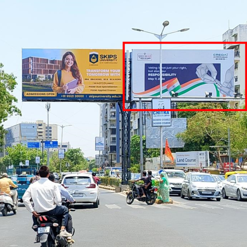 GANTRY : 24 X 12   MANSI CROSS ROAD O/S MANSI TOWER TOW. JUDGES BUNGLOW TO KESHAVBAUG CIRCLE – R, JUDGES BUNGLOW