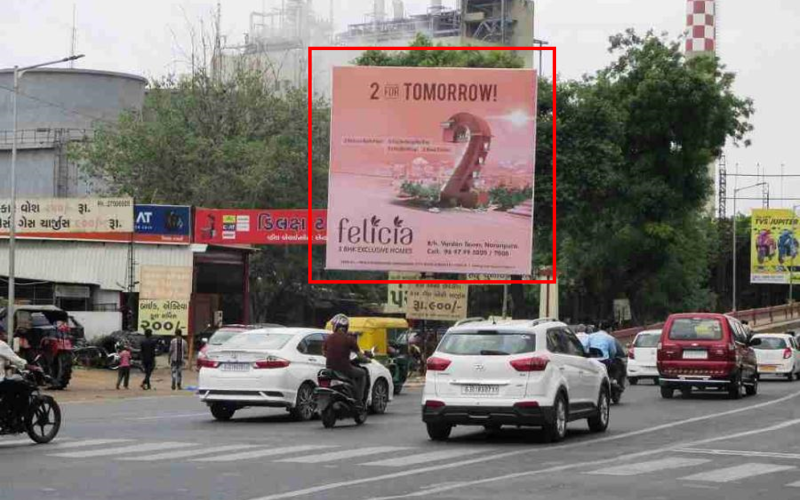 UNIPOLE : 20 X 20    SABARMATI FLYOVER, CHANDKHEDA TO RTO BRIDGE CORNNER, SABARMATI FLYOVER 