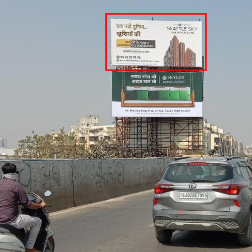 HOARDING : 30 X 15  GHATLODIYA FLYOVER, PRABHAT CHOWK TO SOLA BHAGWAT (U), GHATLODIYA